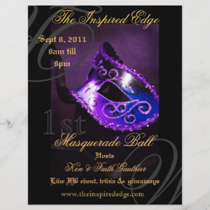 Elegant Purple Masquerade Ball Party Event Flyer