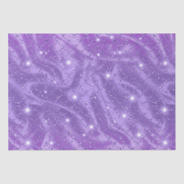 Elegant Purple Mermaid Scales Metallic Glitter Tissue Paper (Front)
