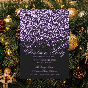 Elegant Purple Midnight Glam Christmas Party Invitation