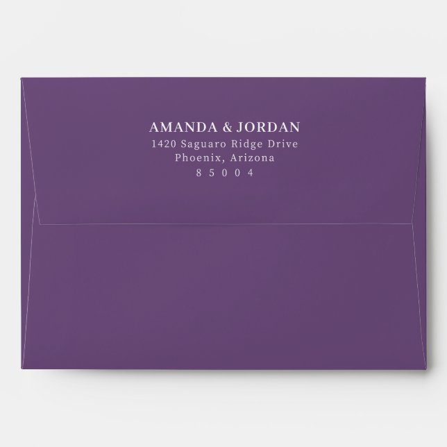 Elegant Purple Minimalist Address Envelope (Back (Top Flap))
