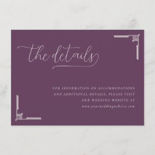 Elegant Purple Minimalist Calligraphy Enclosure Card