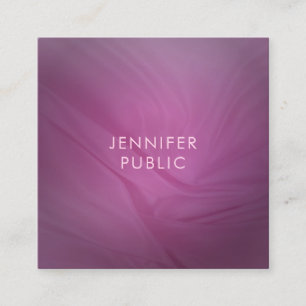 Elegant Purple Minimalist Template Professional Square Business Card