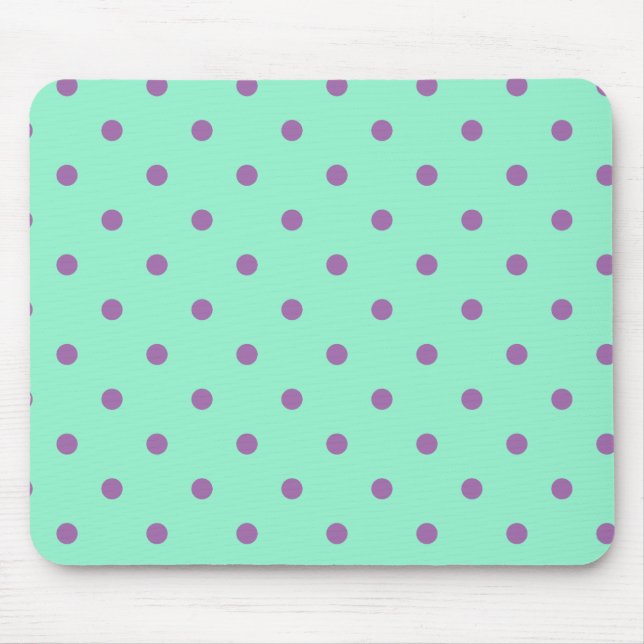 elegant purple mint polka dots mouse mat (Front)