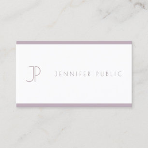 Elegant Purple Modern Smart Minimalist Plain Top Business Card