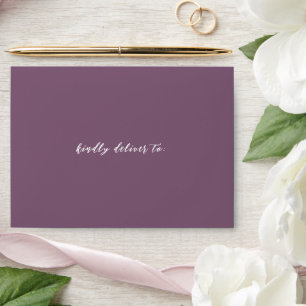 Elegant Purple Modern Wedding Envelope