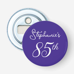 Elegant Purple Monogram 85th Birthday Party Bottle Opener