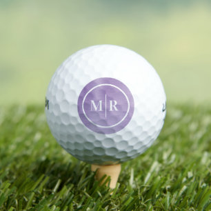 Elegant Purple Monogram Initial Golf Balls