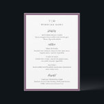 Elegant Purple Monogram Modern Wedding Menu<br><div class="desc">Modern wedding menus featuring a clean design with serif and script fonts.</div>