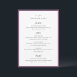 Elegant Purple Monogram Modern Wedding Menu<br><div class="desc">Modern wedding menus featuring a clean design with serif and script fonts.</div>
