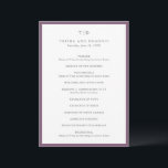 Elegant Purple Monogram Modern Wedding Programme<br><div class="desc">Modern wedding programs featuring a clean design with serif and script fonts.</div>