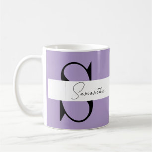 Elegant Purple Monogram Mug   Personalised