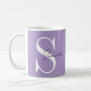 Elegant Purple Monogram Mug   Personalised