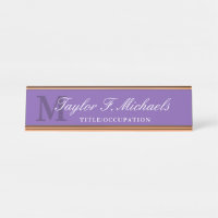 Elegant Purple Monogram & Name