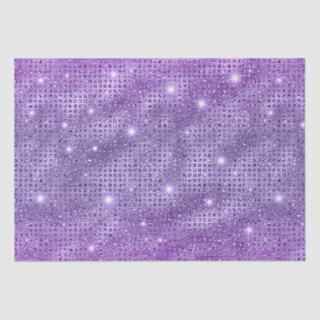 Elegant Purple Mosaic Metallic Glitter Pattern Tissue Paper (Front)