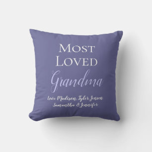 Elegant Purple Most Loved Grandma Personalised Cushion