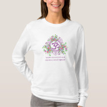 Elegant purple ohm symbol pink watercolor florals