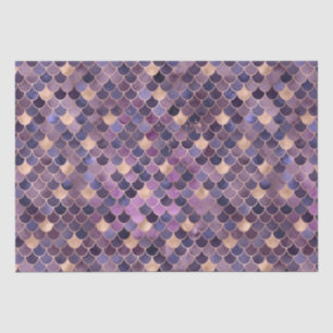 Elegant Purple Ombre Foil & Gold Mermaid Scales Tissue Paper
