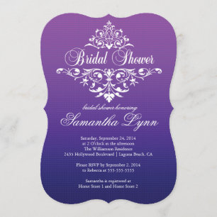 Elegant Purple Ombre wBridal Shower Invitation