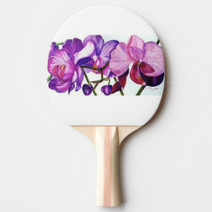 Elegant Purple Orchid Floral Ping Pong Table Paddle