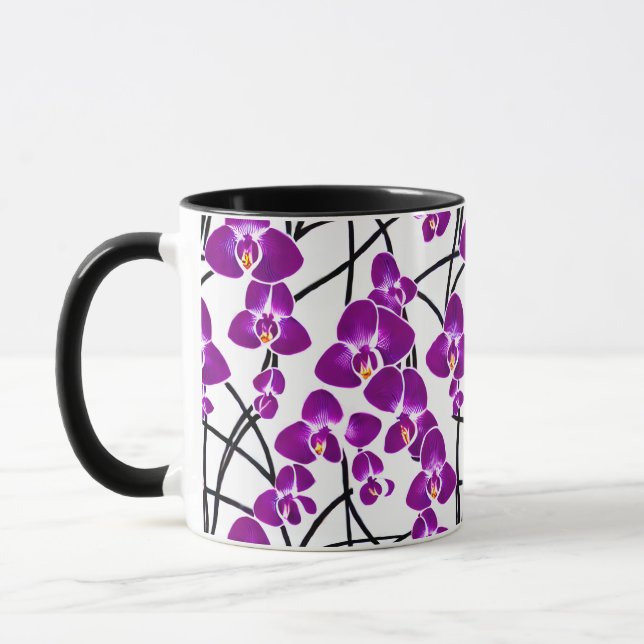 Elegant Purple Orchid Infusion Mug (Left)