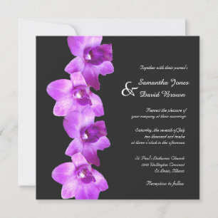 Elegant Purple Orchids Wedding Invitation