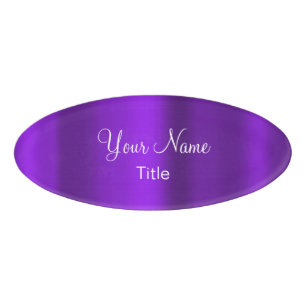 Elegant Purple Oval Name Tag Design