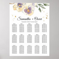 Elegant Purple & Pansy Watercolor Floral Frame