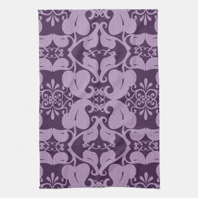 Elegant Purple Patter Tea Towel (Vertical)