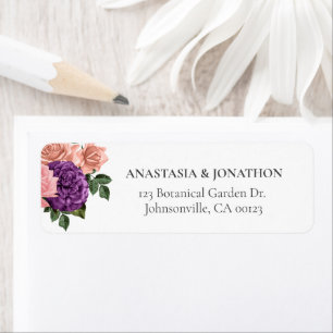 Elegant Purple Peach Peony Floral Wedding