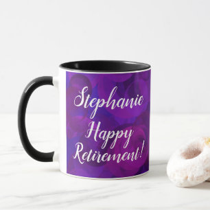 Elegant Purple Personalised Retirement Office Mug