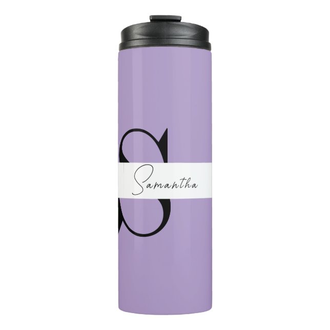 Elegant Purple Personalised Thermal Tumbler (Front)