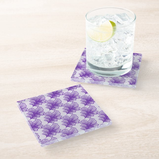 Elegant Purple Petal Coaster (Angled)