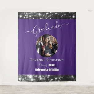 Elegant Purple Photo Graduated Signature Tapestry