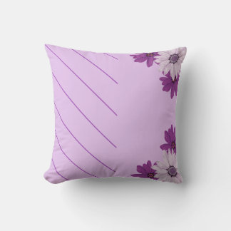 Elegant Purple Pillow with Delicate Floral Design
