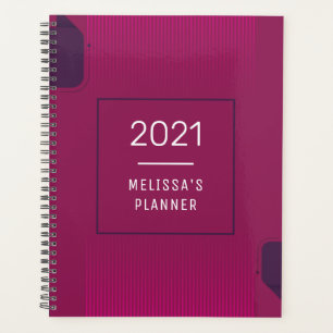 Elegant Purple Pink 2021 Personalised Name Planner