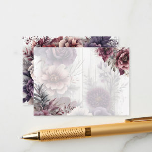 Elegant purple, pink, and maroon floral Blank Enclosure Card