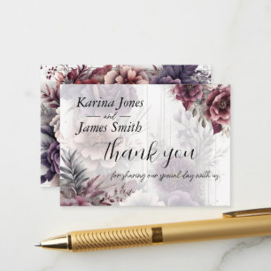 Elegant purple, pink, and maroon floral Wedding  Enclosure Card