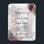 Elegant purple, pink, and maroon floral Wedding  Magnet<br><div class="desc">Elegant purple, pink, and maroon floral Wedding Magnet A stunning array of flowers in shades of purple, pink, and maroon. The intricate details of the petals and centres create a sense of elegance and beauty. The flowers are complemented by delicate leaves and stems in muted tones, adding a touch of...</div>