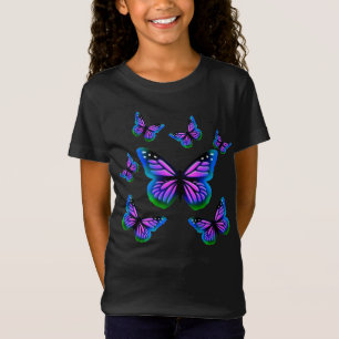 Elegant purple pink blue butterflies  T-Shirt