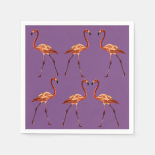 Elegant Purple Pink Flamingo Napkins