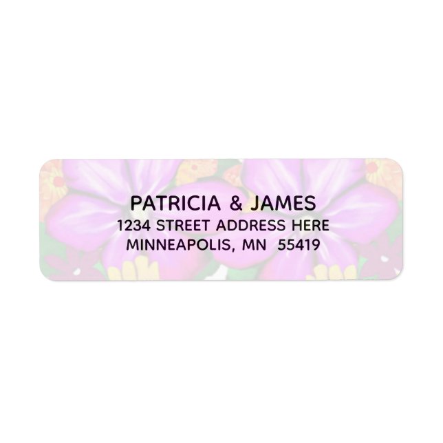 Elegant Purple Pink Floral  Address (Front)
