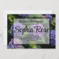 Elegant purple pink floral hydrangea bridal shower