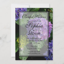 Elegant purple pink floral hydrangea bridal shower