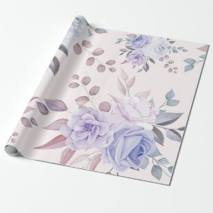 Elegant purple pink floral wrapping paper