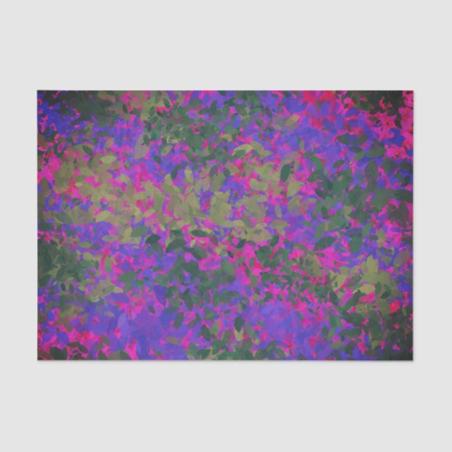 Elegant Purple Pink Garden Floral Painted Tissue Paper (Front)