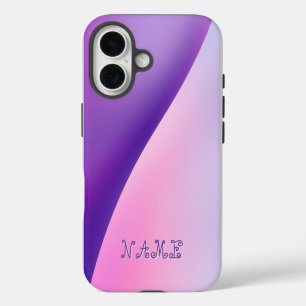 Elegant Purple Pink Gradient Wave Abstract iPhone 16 Case