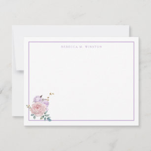 Elegant Purple Pink Greenery Personalized Card