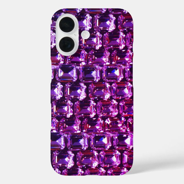 Elegant purple pink magenta gemstones diamonds Case-Mate iPhone case (Back)