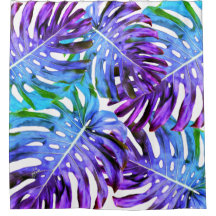Elegant Purple Pink Tropical Leaf Pattern
