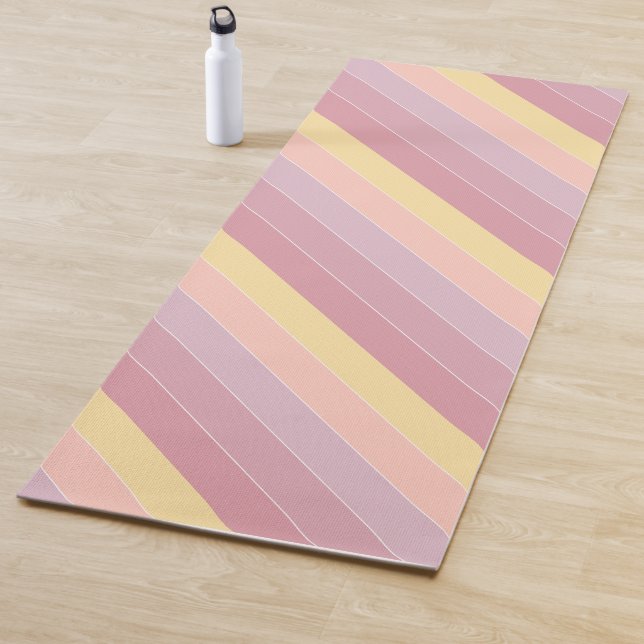 Elegant Purple Pink Yellow Pastel Colours Template Yoga Mat (In Situ)